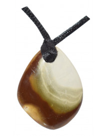 Pendentif Jaspe polychrome sur lacet