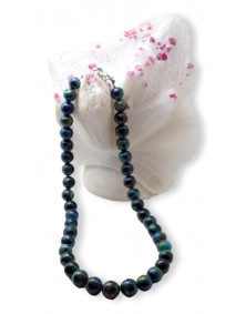 Collier en Azurite Malachite perles de 11 mm