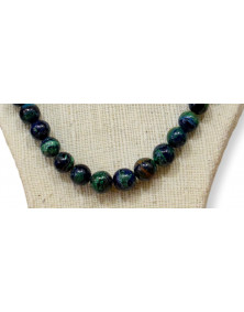 Collier en Azurite Malachite perles de 11 mm