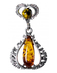 Pendentif Ambre verte