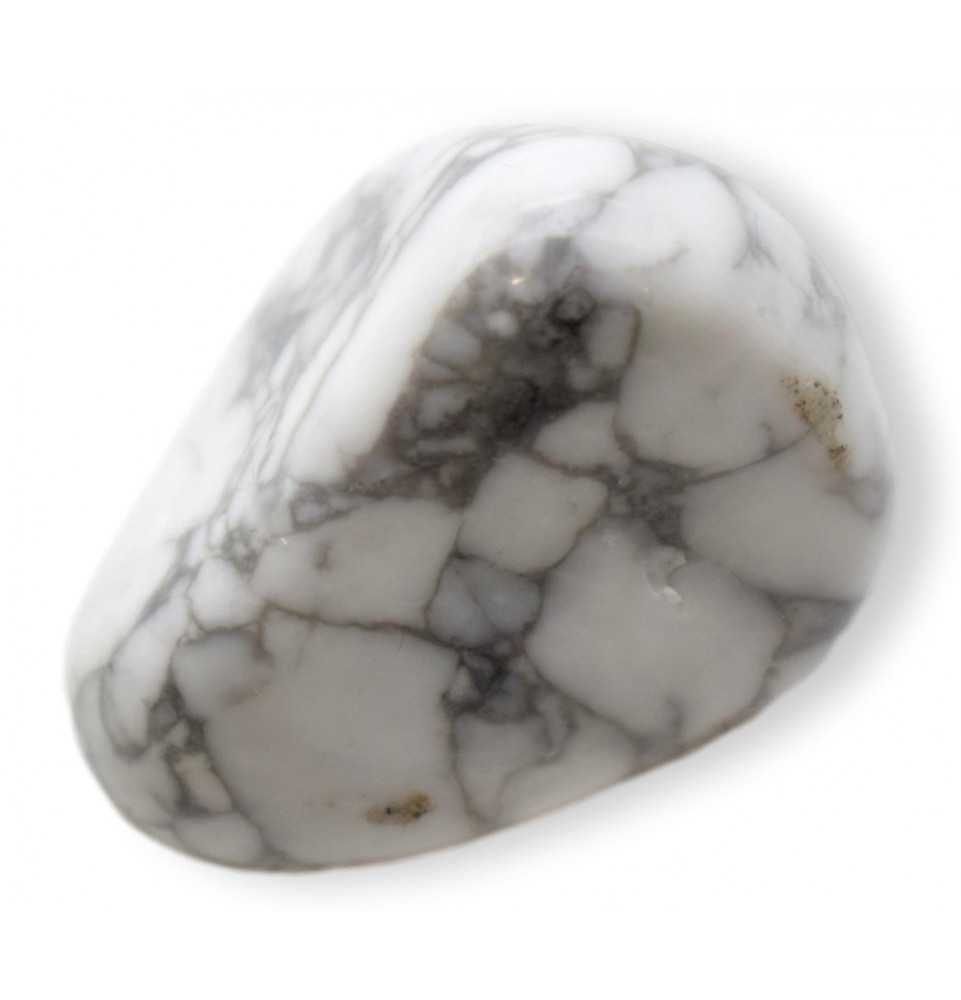 Pierre plate - Howlite blanche - Pierre de libération - 3,5 à 4,5 cm