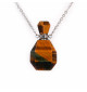 Collier avec pendentif flacon parfum en Oeil de Tigre