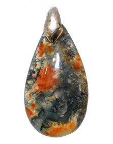 Pendentif Agate mousse orange et verte