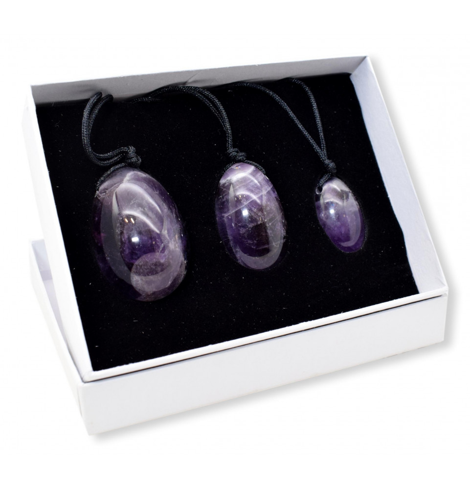 Coffret oeufs de Yoni en Amethyste