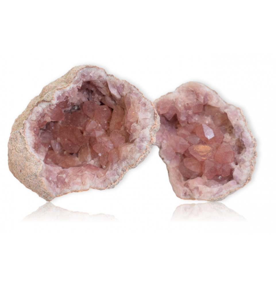 Géode quartz rose