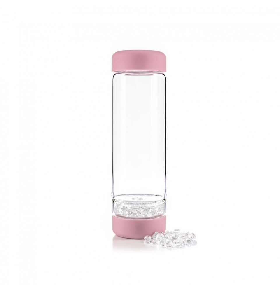 Bouteille INU! Clear Quartz | Blossom rose