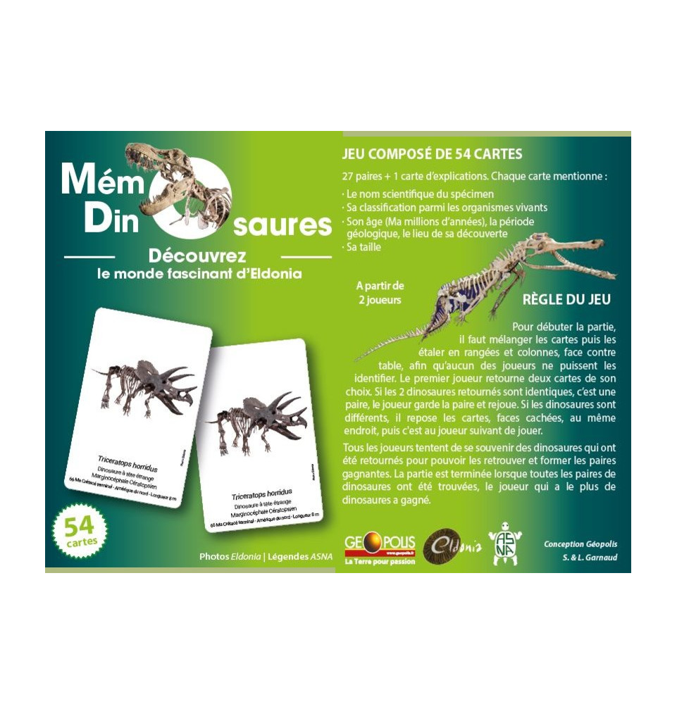 Jeu mémo dinosaures