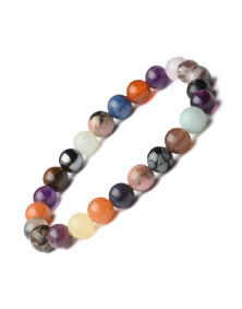 Bracelet en perles de pierres de différentes couleurs