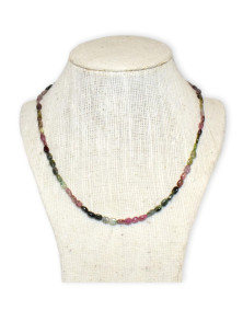 Collier en Tourmaline multicolore et onyx noir