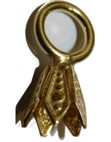 Clochette en argent dorée avec anneau monté, paquet de 10 pièces