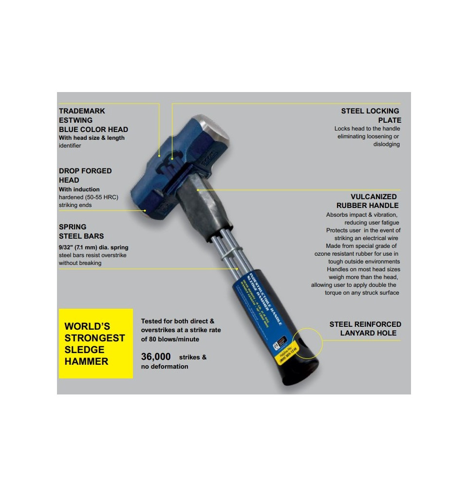 Masse STIER Robust+ 1500g - Manche Frêne Avec Gaine Protection - Acier Spécial DIN 6475