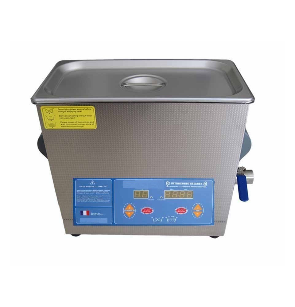 Nettoyeur / bac ultrason 6 litres analogique 180 watts avec vanne de  vidange 300x150x150mm - Bikle