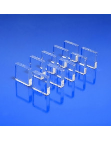 Socles plexiglas carré 20x20x5 Lot de 10 pièces