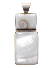 Pendentif Oeil de Sainte Lucie et nacre