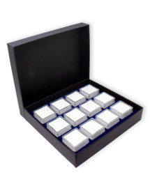 Coffret avec 12 boites carrées 12 boites SE02 de 25x25mm