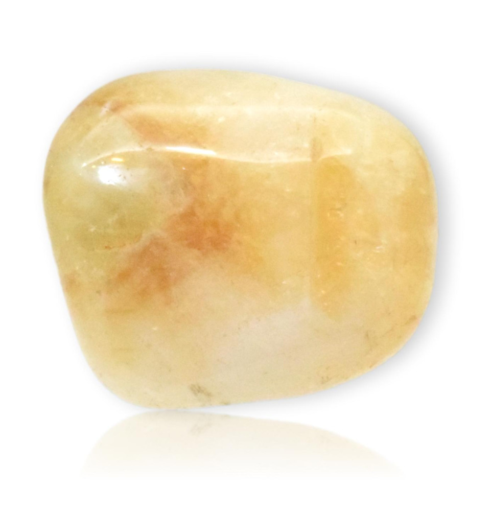 Galet de Citrine non naturelle ( améthyste chauffée )