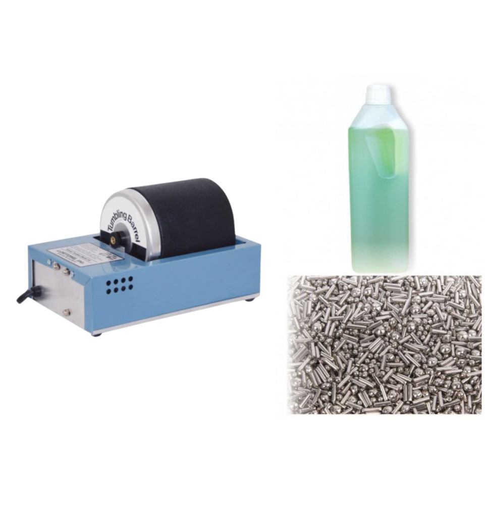 Set de polissage bijoux avec tonneau à polir de 1x1 kg