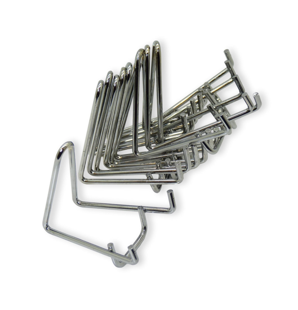 Chevalets métallique chromé, largeur de 50 mm lot de 10 pièces