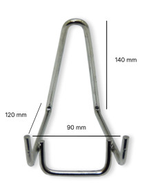 Chevalet métallique chromé Base de 90 mm à l'unité.