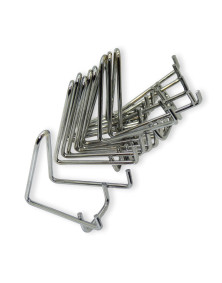 Chevalets métallique chromé, largeur de 170 mm lot de 10 pièces.
