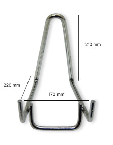 Chevalets métallique chromé, largeur de 170 mm lot de 10 pièces.