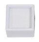 Boite dessus en verre petit, intérieur mousse blanche