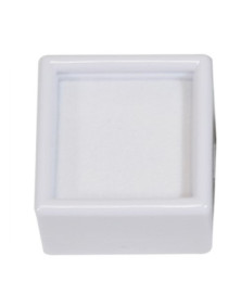 Boite dessus en verre petit, intérieur mousse blanche
