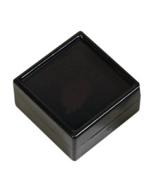 Boite dessus en verre grande, intérieur mousse noire
