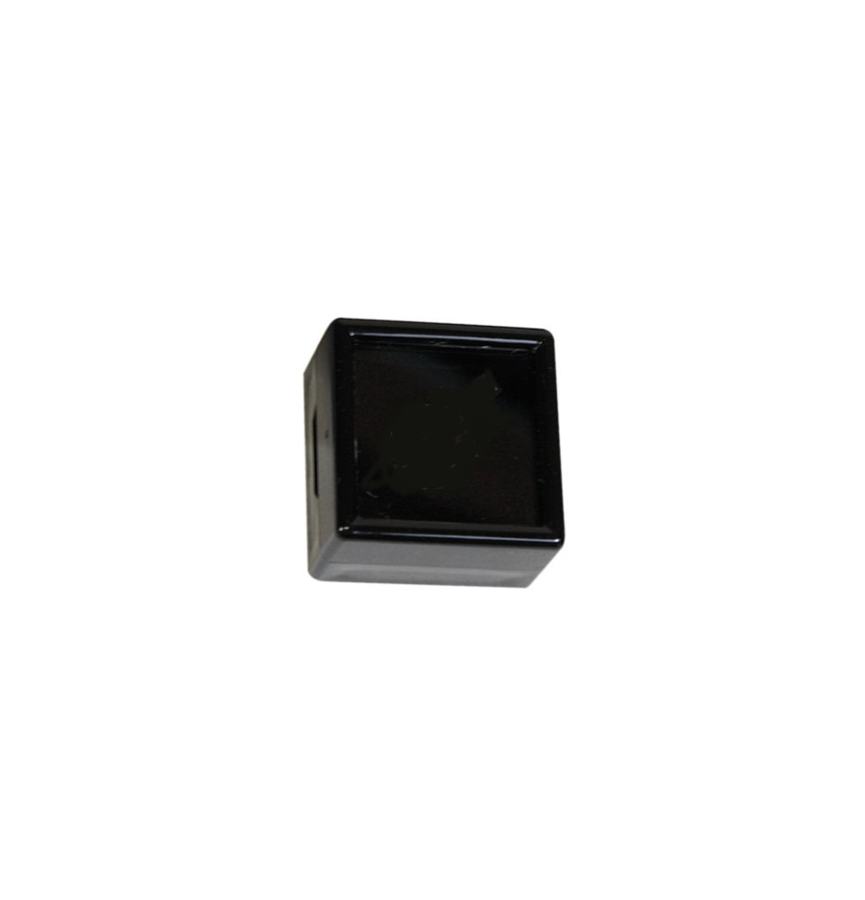 Boite dessus en verre petit, intérieur mousse noire
