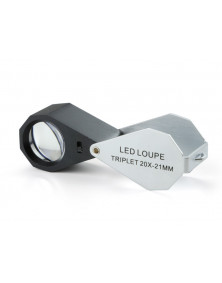 Loupe aplanatique de terrain x20 avec éclairage à LED incorporé