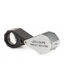 Loupe aplanatique de terrain x30 avec éclairage à LED incorporé