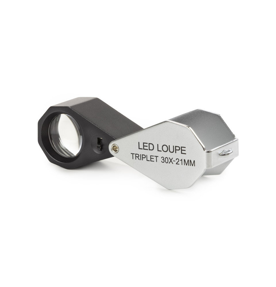 Loupe aplanatique de terrain x30 avec éclairage à LED incorporé