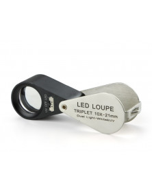 Loupe aplanatique de terrain x10 avec LED et UV incorporé