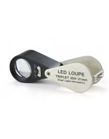 Loupe aplanatique de terrain x20 avec LED et UV incorporé