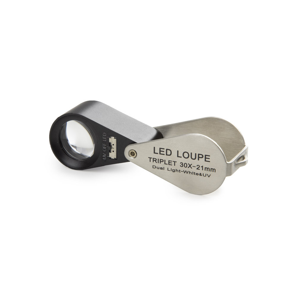 Loupe aplanatique de terrain x30 avec LED et UV incorporé