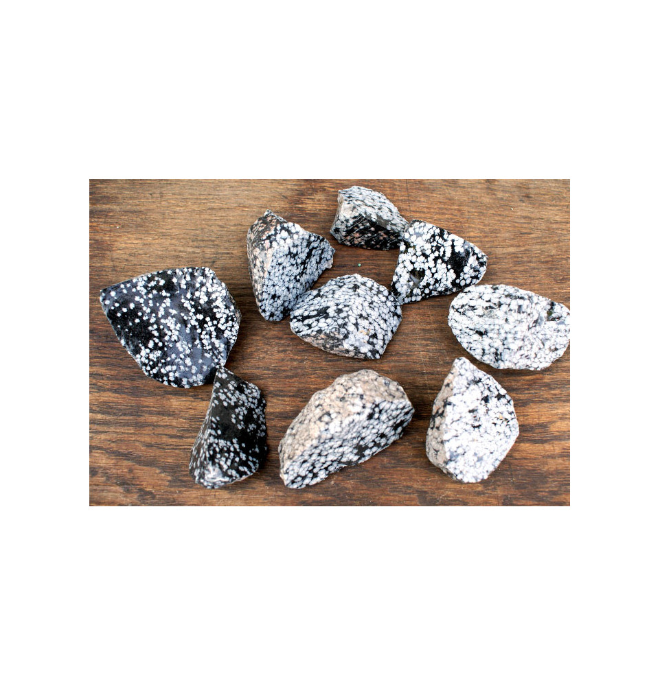 Obsidienne flocon de neige brut - Sac de 1 Kg