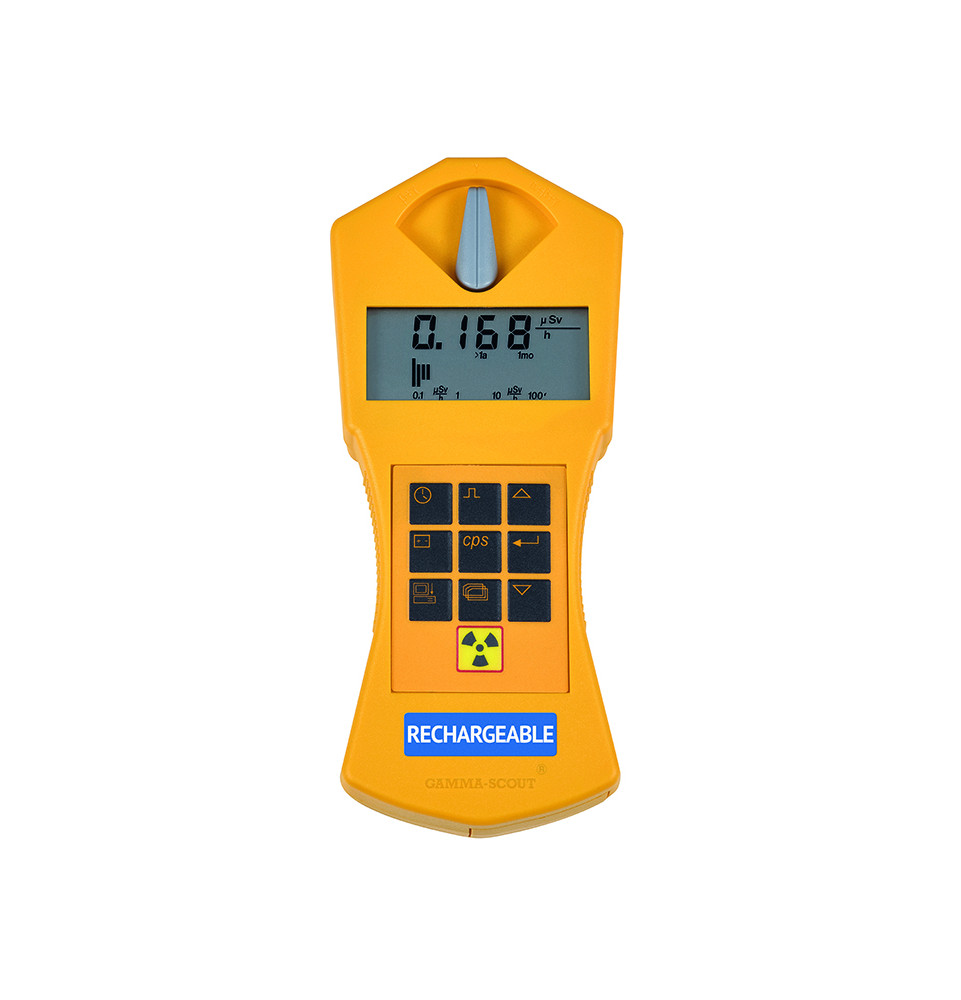 Détecteur de radioactivité pour rayons a, ß et y avec signal et batterie recharg