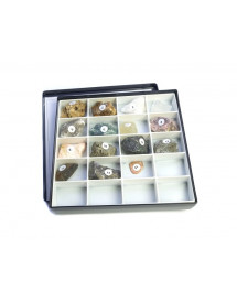 collection de minéraux de différentes densités.