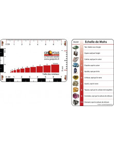 Carte graduée échelle de Mohs