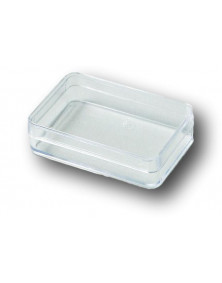 Boite plastique 62 x 47 x 43 mm pour minéraux ou fossiles de collection,  couvercle transparent.