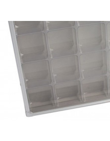 Boite plastique 62 x 47 x 43 mm pour minéraux ou fossiles de collection,  couvercle transparent.