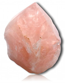Bloc de quartz rose poli en pointe