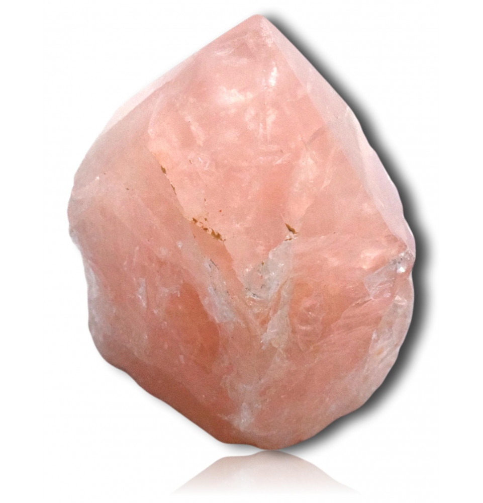 Bloc de quartz rose poli en pointe