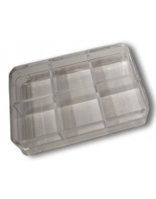 Boite transparente 6 cases 96x66x22 mm (lot de 10)