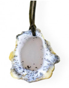 Pendentif Agate dendritique sur cordon